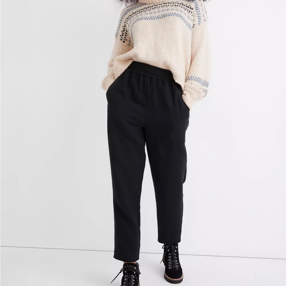 Madewell Waffleback Pull-On High-Rise Tapered Pants Size Small